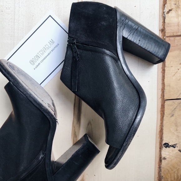 Rag & Bone "Mabel" Peep Toe Mixed Leather Bootie - Picture 2 of 7